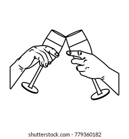 Champagne cups toast