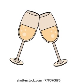 Champagne cups toast