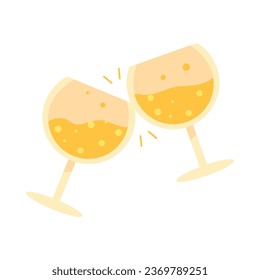 champagne cups toasting illustration vector isolated