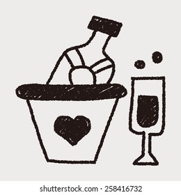 Champagne doodle drawing