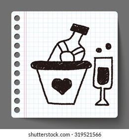 Champagne doodle drawing