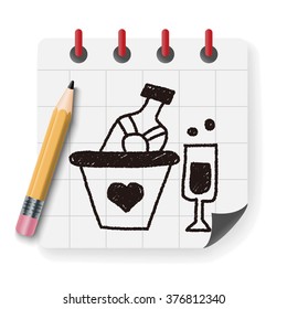 Champagne doodle drawing
