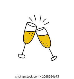 champagne doodle icon