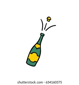 champagne doodle icon