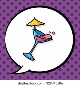 champagne doodle, speech bubble
