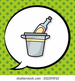 champagne doodle, speech bubble