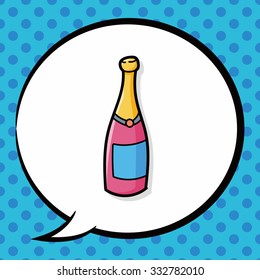 champagne doodle, speech bubble
