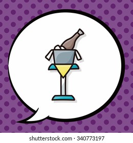 champagne doodle, speech bubble