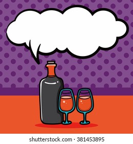 champagne doodle, speech bubble