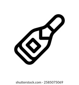 Champagne. Editable stroke vector icon.