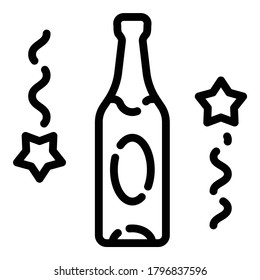 Champagner-Flachicon einzeln auf weißem Hintergrund