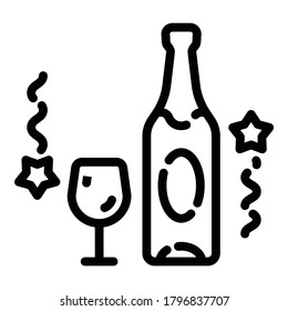 Champagne Flat Icon Isolated On White Background