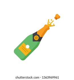 champagne flat icon, symbol and vector,Can be used for web, print and mobile