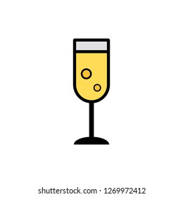 Champagne flat vector icon sign symbol