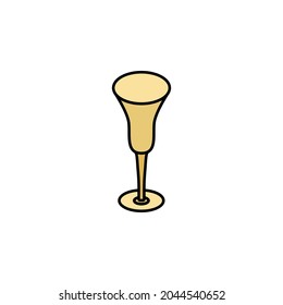 Icono de color flauta de champán. Se puede usar para web, logotipo, aplicación móvil, UI, UX