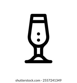 Champagne flute. Editable stroke vector icon.