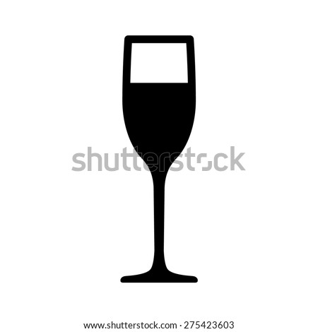 Champagne flute glass flat vector icon for apps and websites