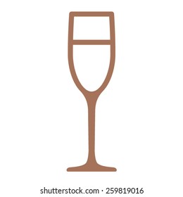 Champagne Flute Glass With Champagne Line Art Vector Icon For Food Apps And Websites