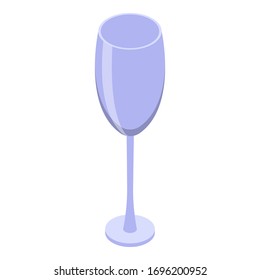 Champagne flute icon. Isometric of champagne flute vector icon for web design isolated on white background