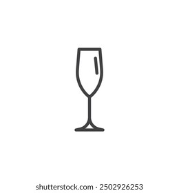 Champagne Flute line icon. linear style sign for mobile concept and web design. Champagne glass outline vector icon. Symbol, logo illustration. Vector graphics