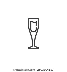 Champagne Flute line icon. linear style sign for mobile concept and web design. Champagne glass outline vector icon. Symbol, logo illustration. Vector graphics