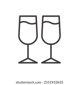 Champagne Flutes Icon isolated on white background. Vector icon.