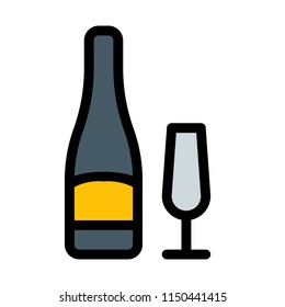 champagne with glass