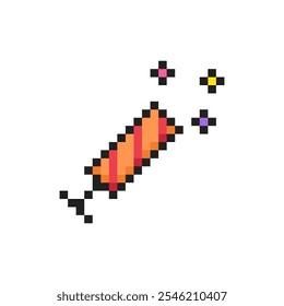 Champagne glass 8-bit icon, champagne glass pixel art item.