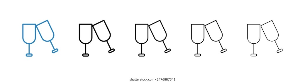 Champagne Glass black and white vector icon