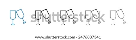 Champagne Glass black and white vector icon