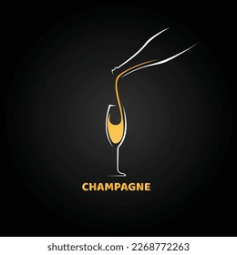 Champagne glass bottle design background