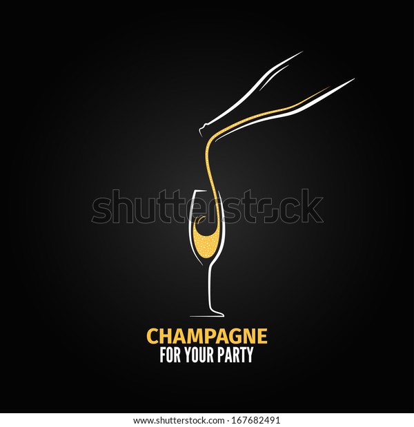 Champagne Glass Bottle Design Background Stock Vector (Royalty Free