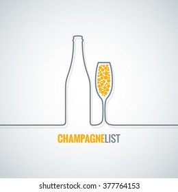 champagne glass bottle vector background