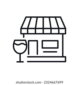 Champagne Glass by Store Isolated Line Icon. Perfect for web sites, apps, UI, internet, shops, stores. Simple image drawn with black thin line
