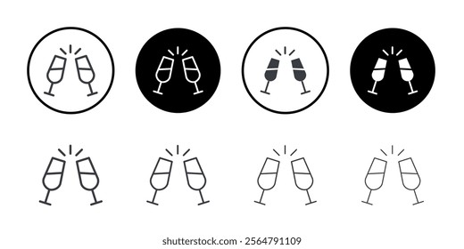 Champagne glass clinking icon simple vector symbol