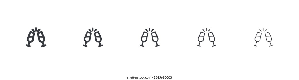 Champanhe vidro clinking ícone ilustração simples logotipo arte