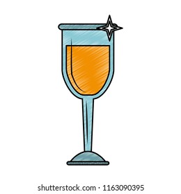 Champagne glass cup scribble