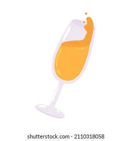 champagne glass drink icon flat