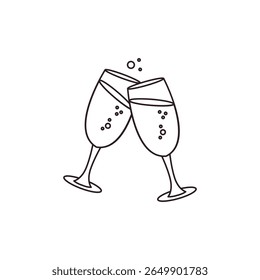 champagne glass emoji symbol sign icon vector illustration