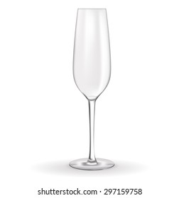 Champagne glass empty.  Vector drawing isolated on white background