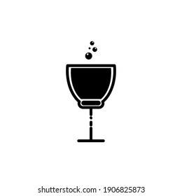 champagne glass flat style icon. high quality black style 