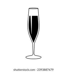 Champagne glass flat vector trendy icon