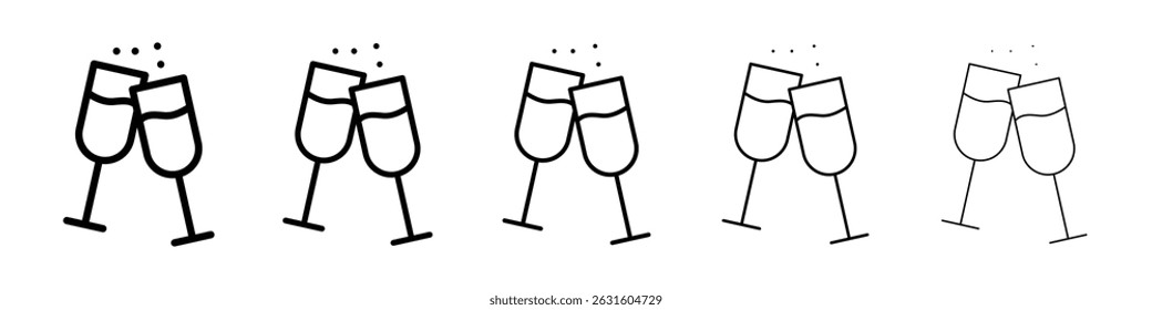 Champagne Glass icon in black. Vector illustration for graphic design