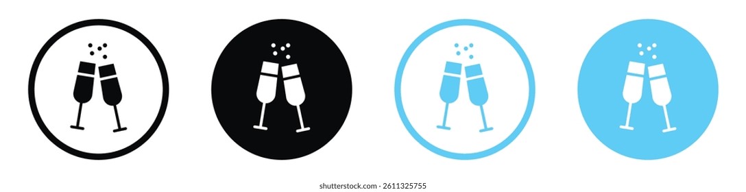 Champagne Glass icon collection. vector illustration set