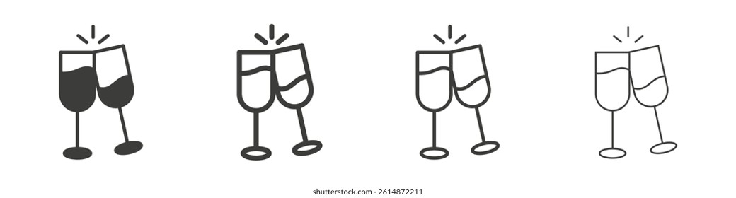 Champagne Glass icon collection for website designs