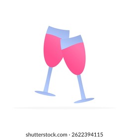 champagne glass icon, colored flat vector. modern and minimalist design.
