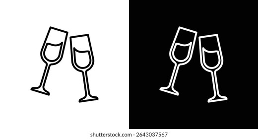 Champagne Glass icon Flat style logo vector. perfect for UI designs