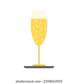 Champagne glass icon flat vector. Event time. Work plan isolated