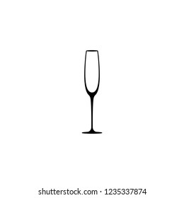 champagne glass icon. goblet icon flat. Black simple pictogram isolated on white background. Vector illustration. Holiday, celebration, toast, party. Logo for restaurant, bar, cafe.