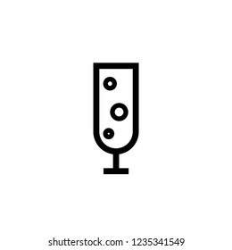 champagne glass icon. goblet icon flat. Black simple pictogram isolated on white background. Vector illustration. Holiday, celebration, toast, party. Logo for restaurant, bar, cafe.